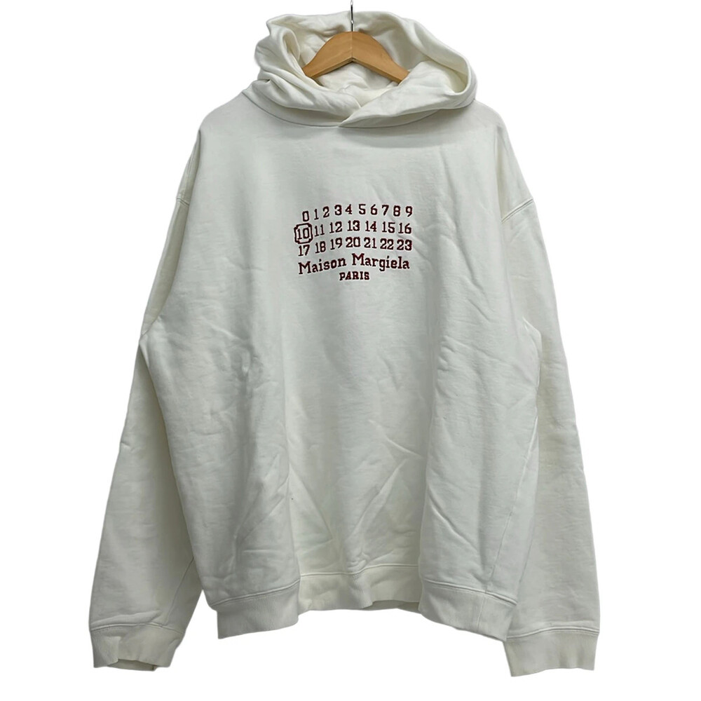 Maison Margiela White Red Men's Hoodie #323286M54B